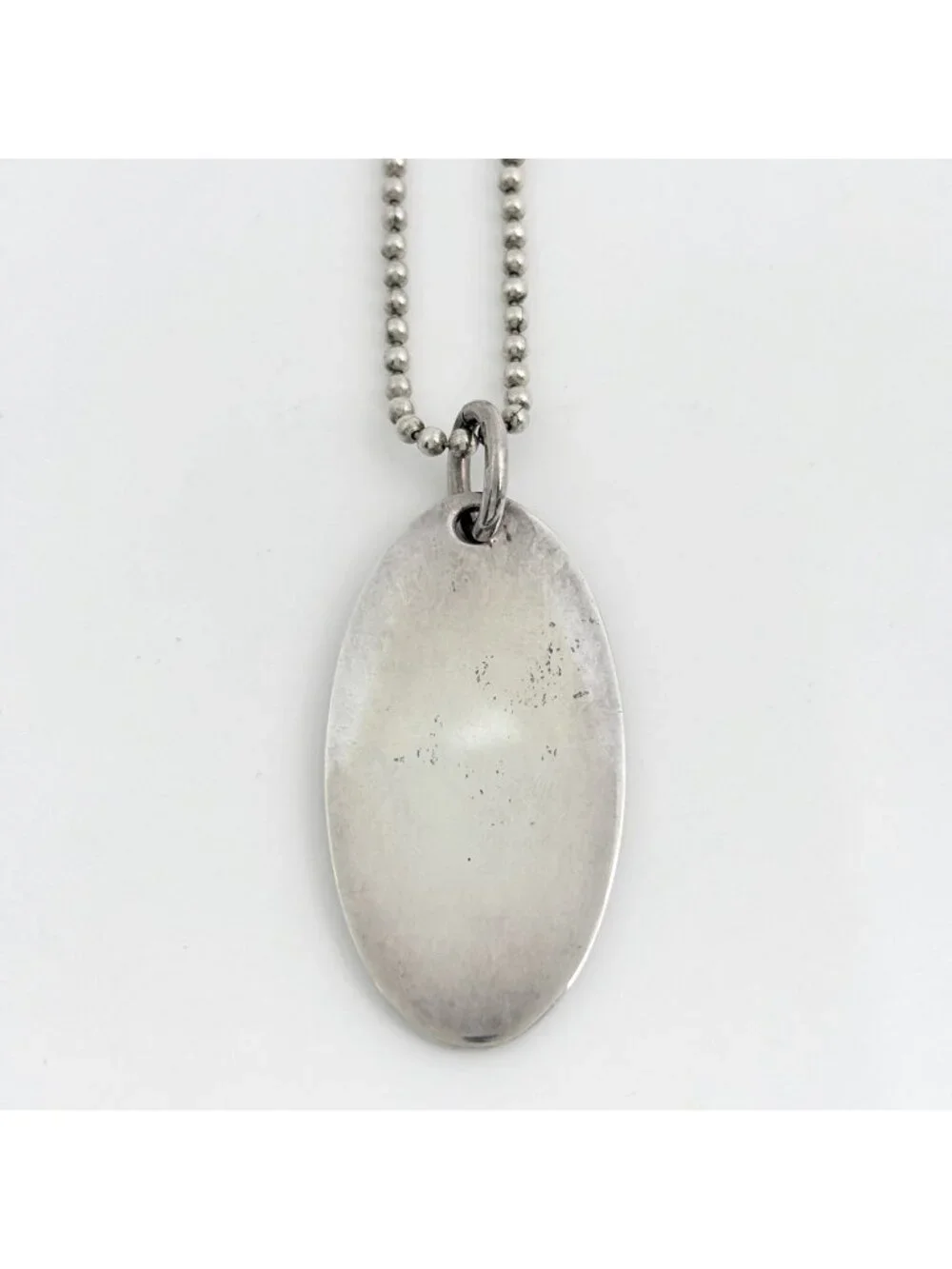 Gucci Oval Plate Necklace 925 Sterling Silver
